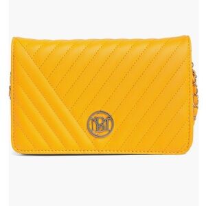 NWT Badgley Mischka Yellow Quilted Crossbody Bag